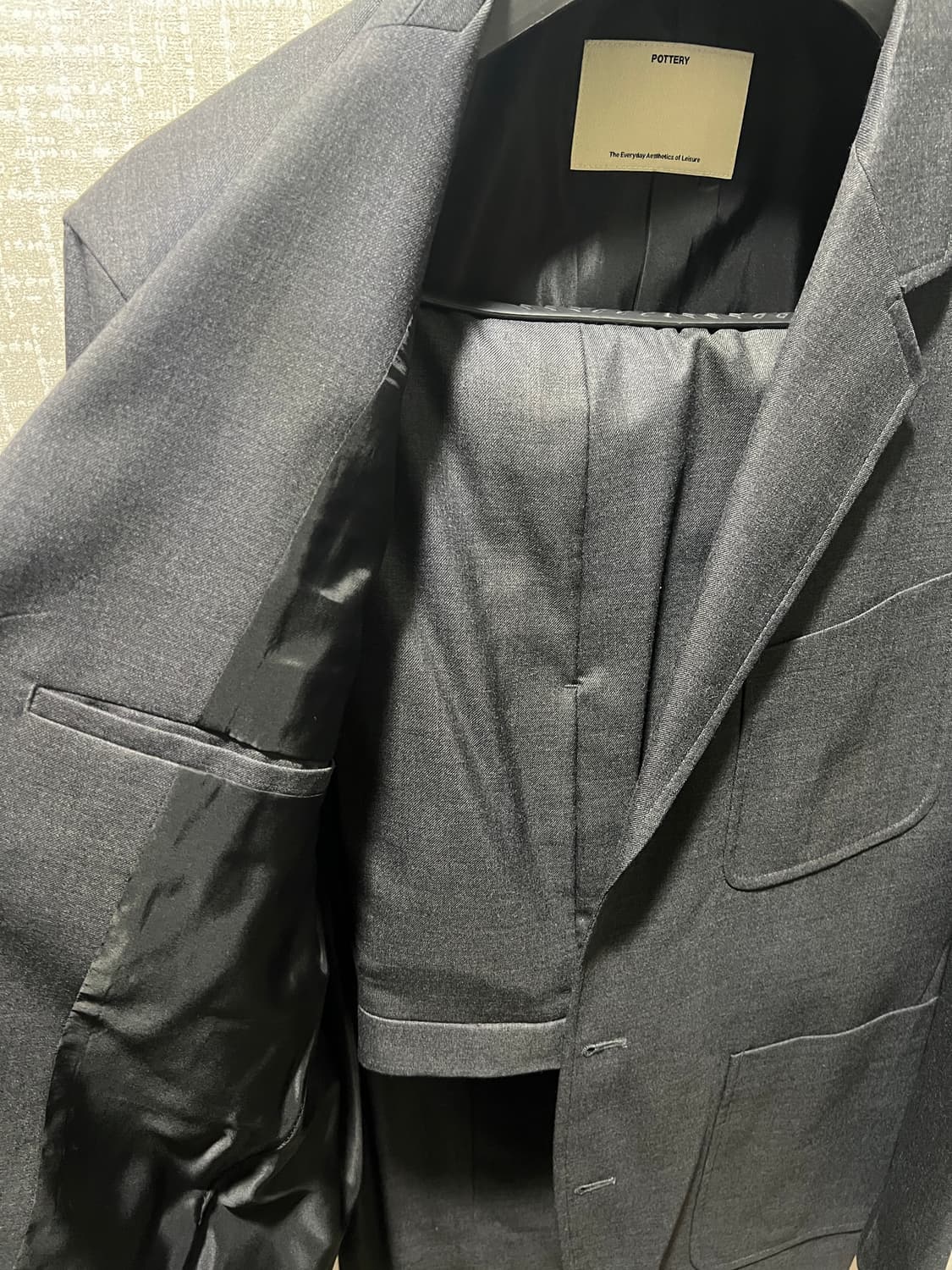 [2]포터리(POTTERY) 울 스포츠 자켓/팬츠 셋업 다크그레이 상품이미지7