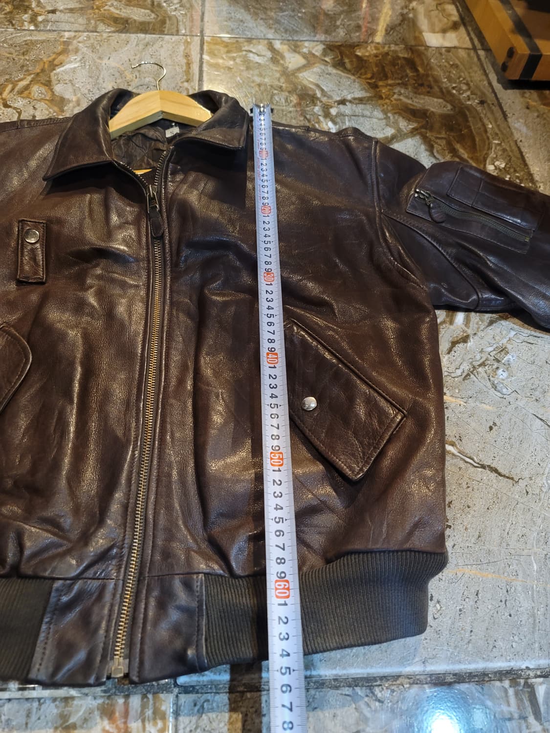 USA 빈티지 MA-1 마원 가죽 봄버자켓 (다크브라운) 상품이미지6