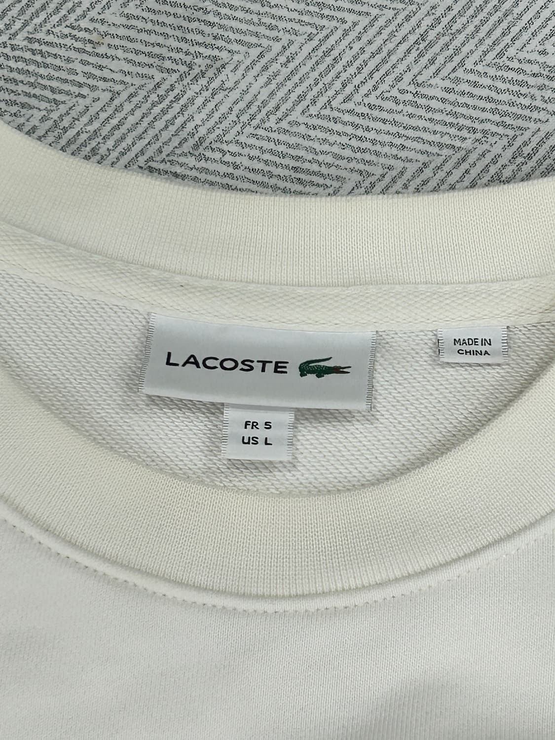 라코스테 아이보리 로고 맨투맨 남성 L 100 상품이미지4