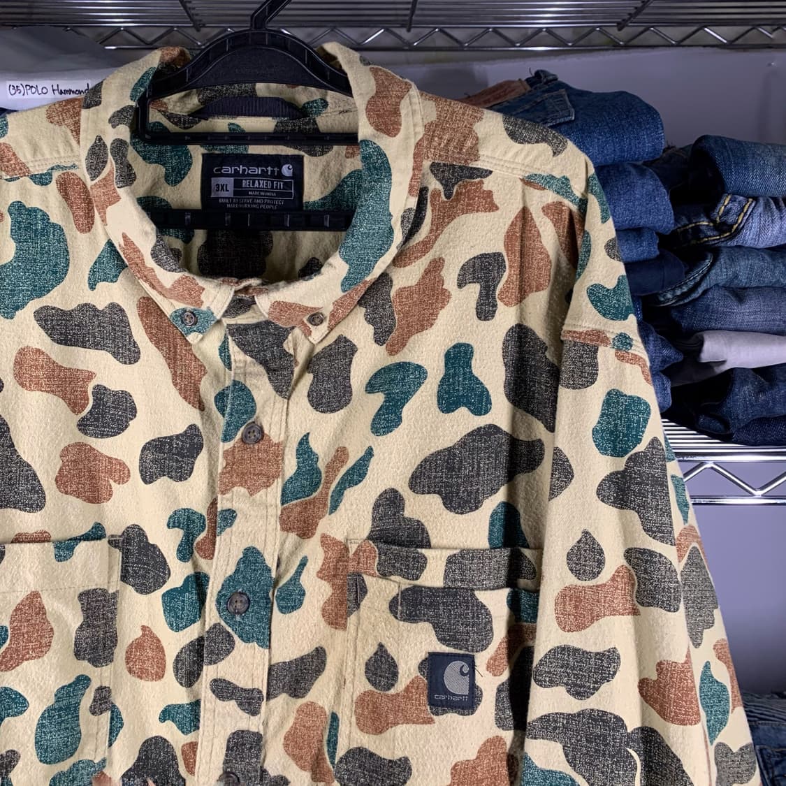 [3XL] 칼하트 러기드 플렉스 릴렉스드핏 카모플라쥬 워크셔츠 상품이미지1