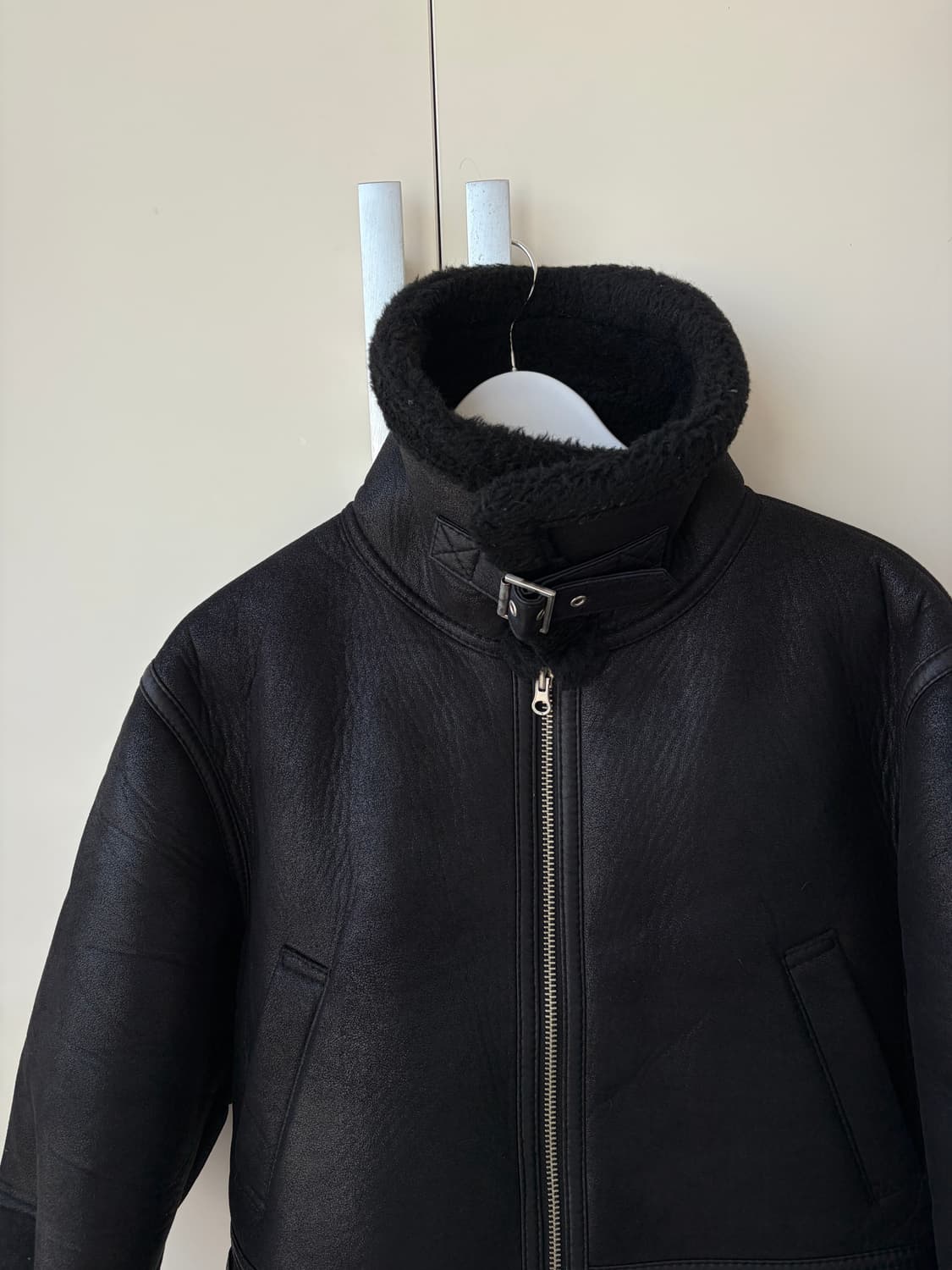 블랙 무스탕 자켓 상품이미지5