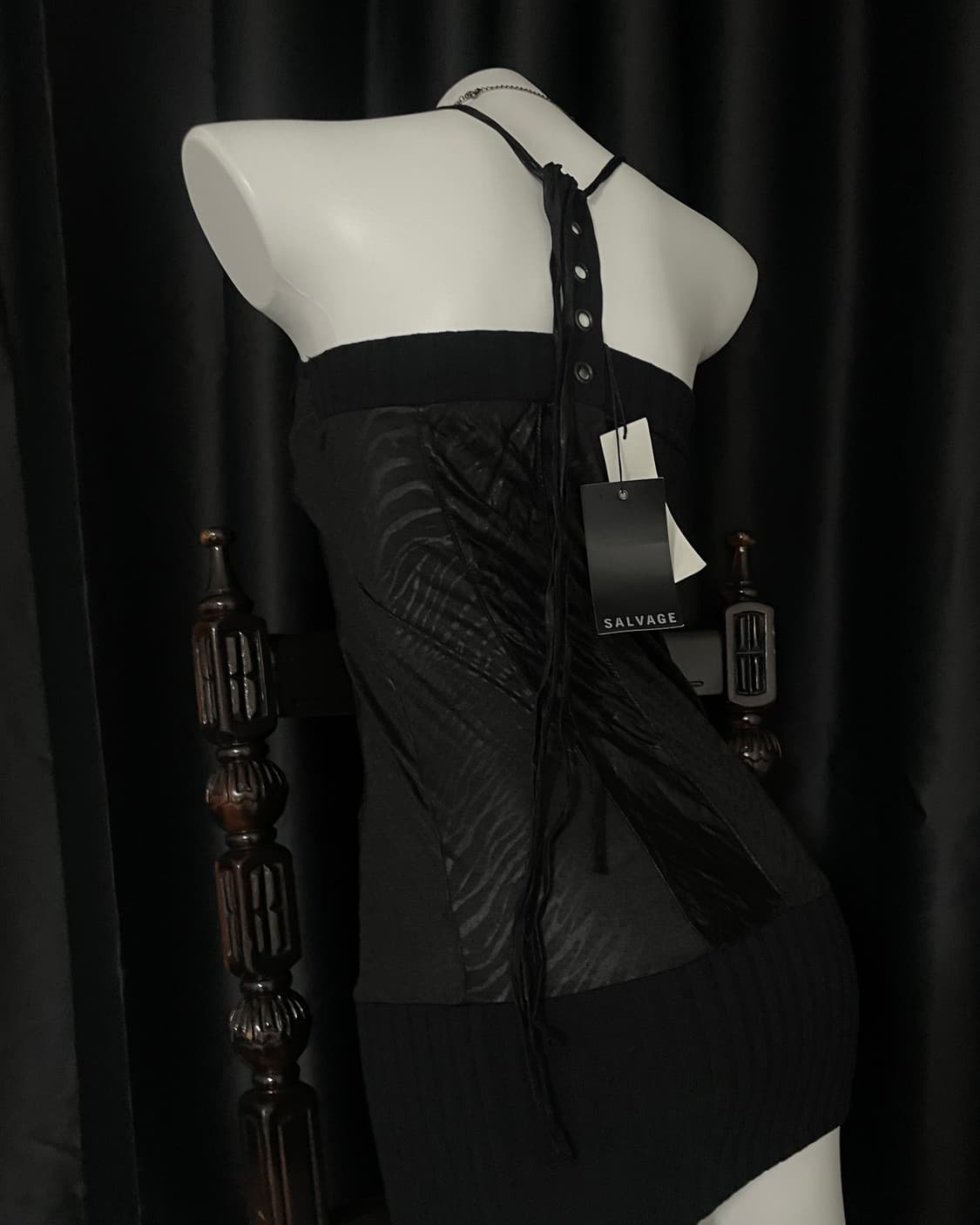 Salvage Strap Lace-up Mini Dress 상품이미지3