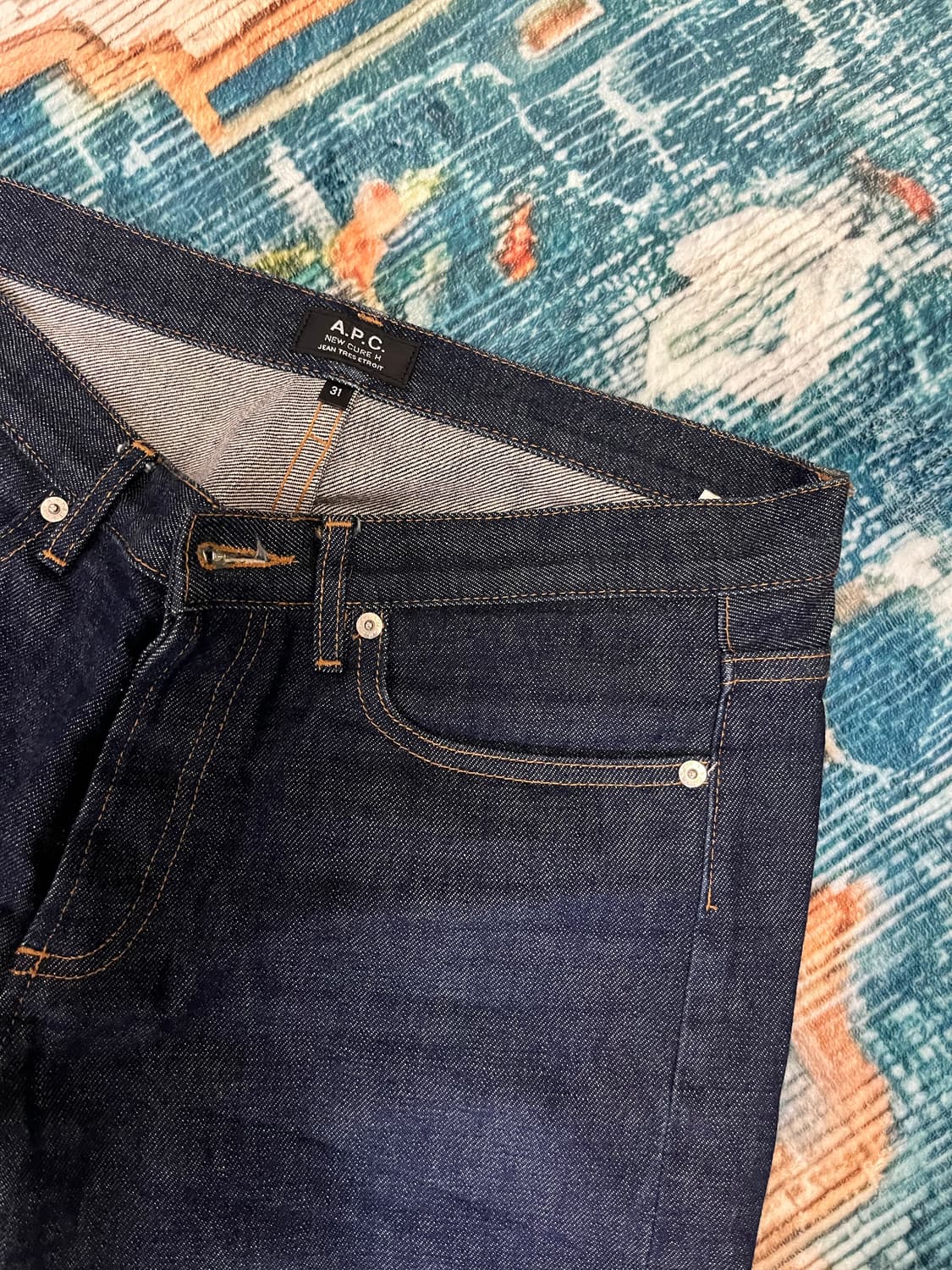 아페쎄 생지 데님 팬츠 새상품급 상품이미지2