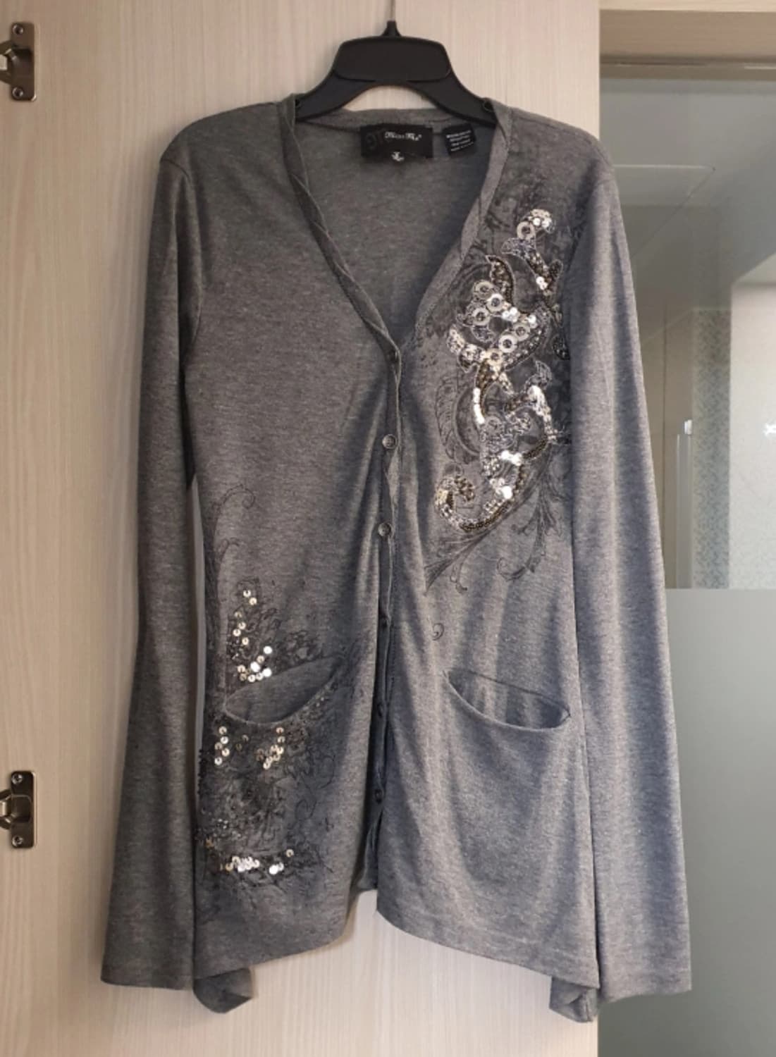 Y2k 비즈 가디건 그레이 s 상품이미지2