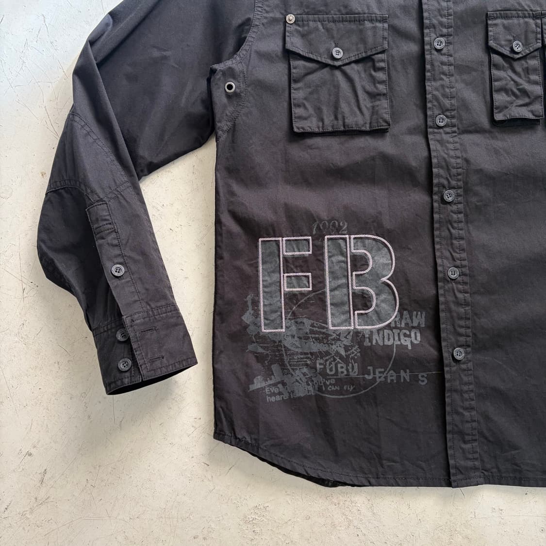 00s FUBU 후부 빈티지 멀티포켓 셔츠 M 상품이미지3