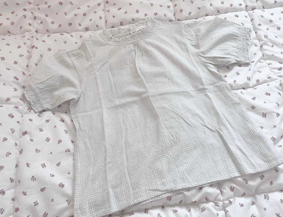 Ehkasopo민트체크 모리걸블라우스 상품이미지1