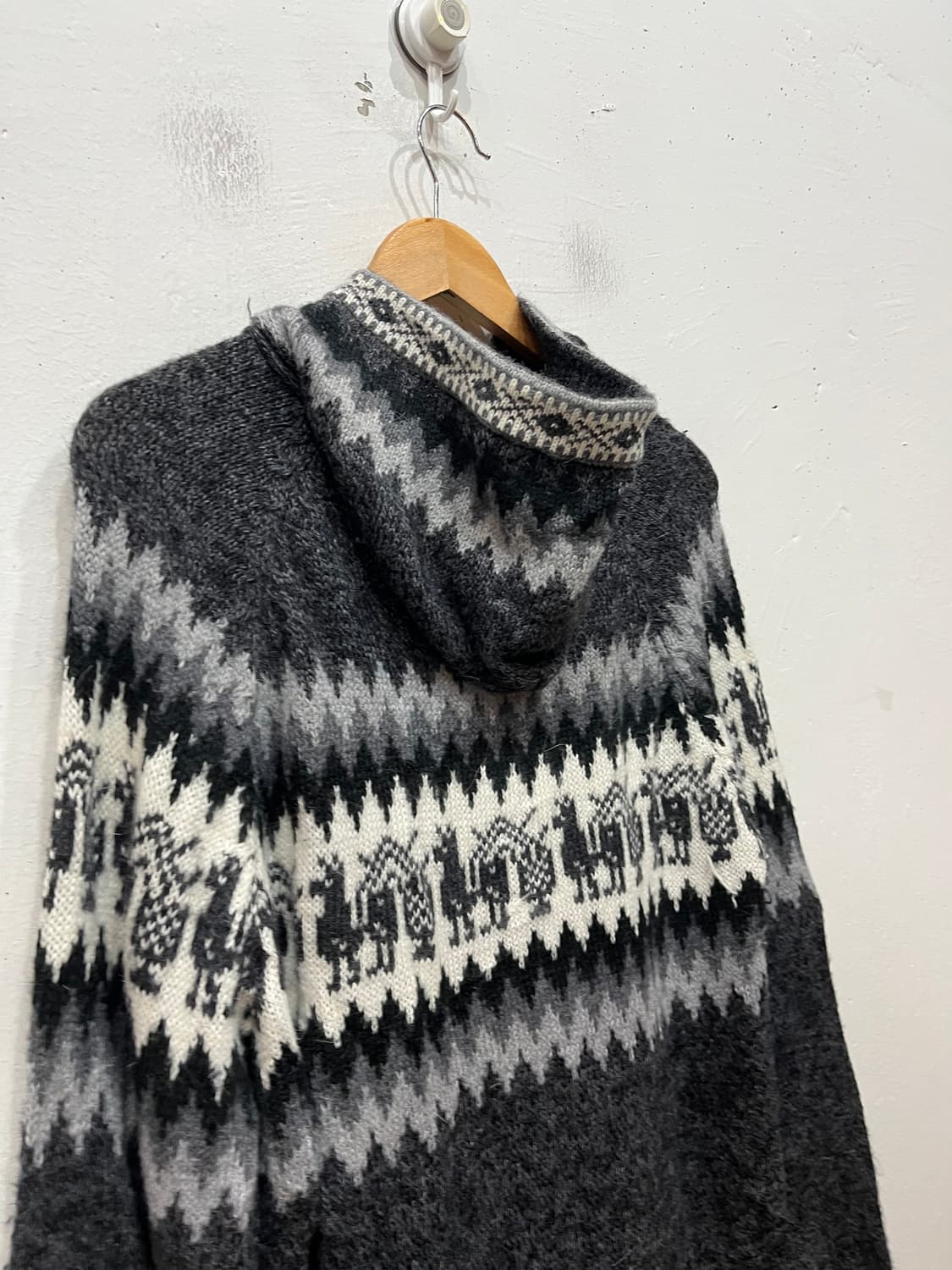 Made in PERU 핸드메이드 노르딕 니트집업 후디  상품이미지6