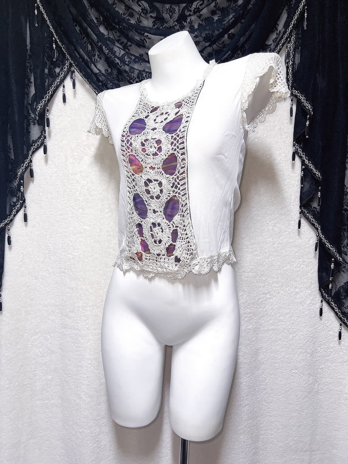 오리엔탈 페어리 모리걸 레이스자수 뜨개 반팔탑 로걀 로맨틱갸루 하치 핀터 상품이미지4