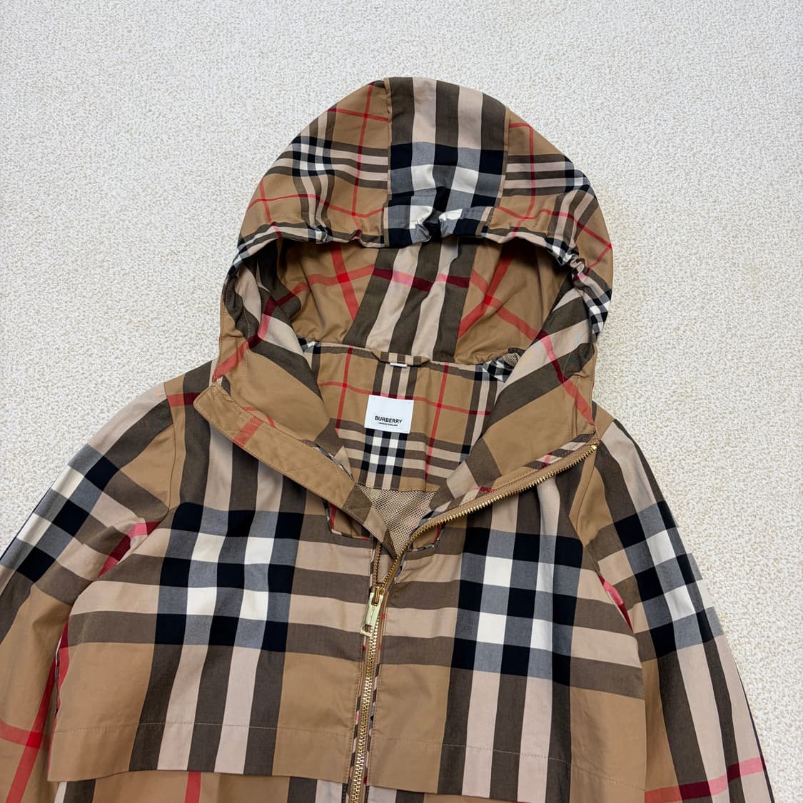 정품 버버리 체크 후드 바람막이 자켓 상품이미지3