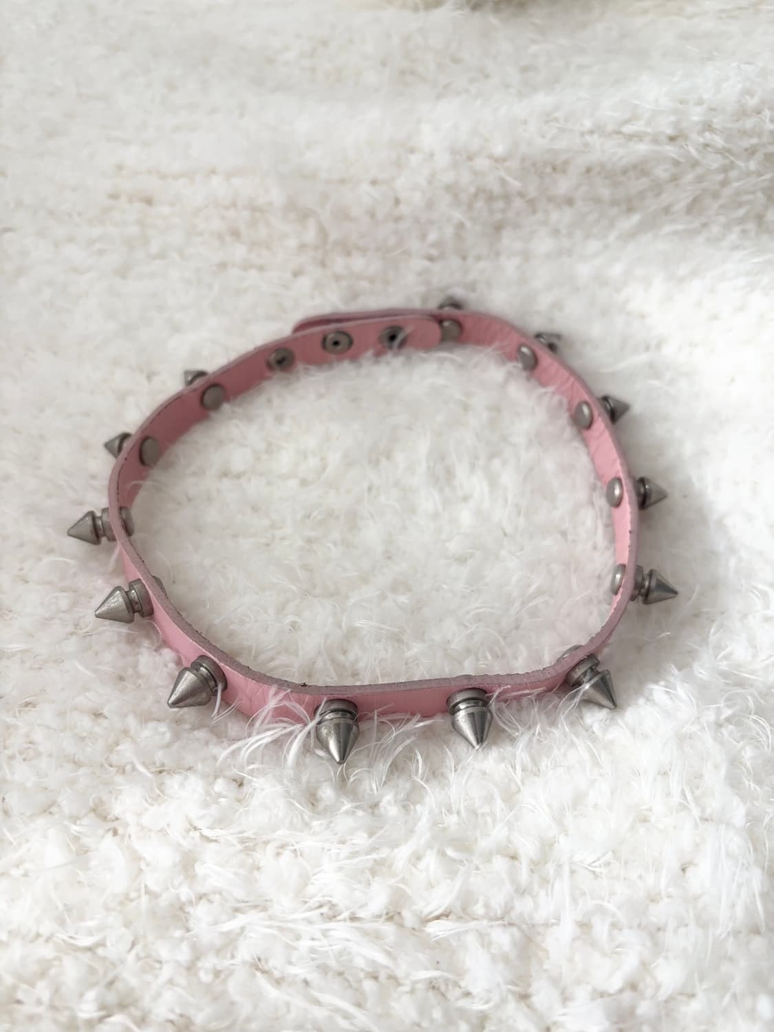 빈티지 락샵 핑크 스터드 초커 목걸이 /오네갸루 펑크룩 지뢰계 양지뢰 상품이미지1
