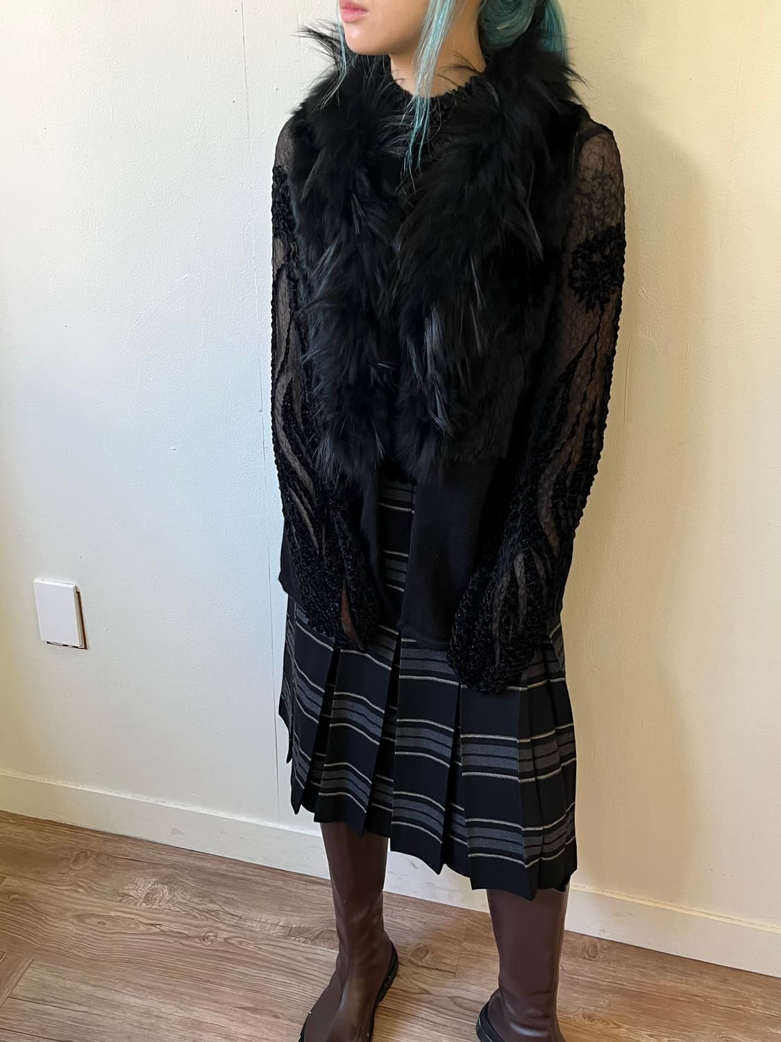 GYESSO 라쿤 퍼 베스트 자켓  상품이미지6