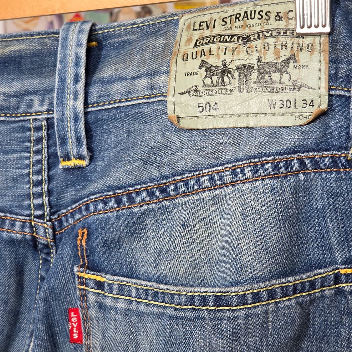 리바이스 504 워싱 데님 팬츠 상품이미지4