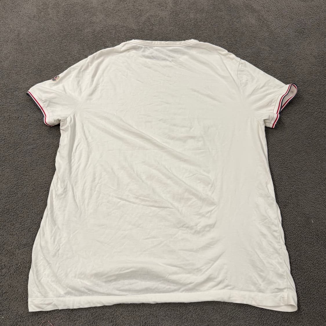 [정품/2XL] 몽클레어 슬림핏 반팔티 화이트 c1 상품이미지3