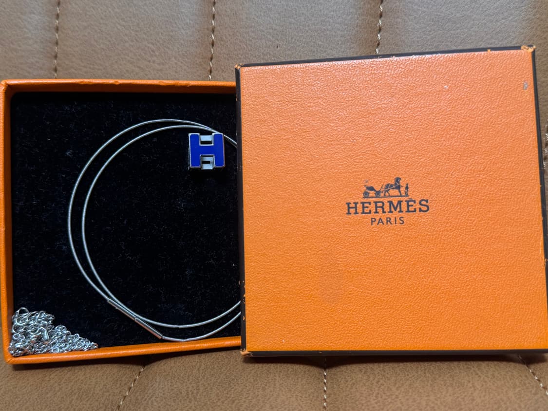 정품 에르메스 블루 케이지 목걸이 상품이미지1