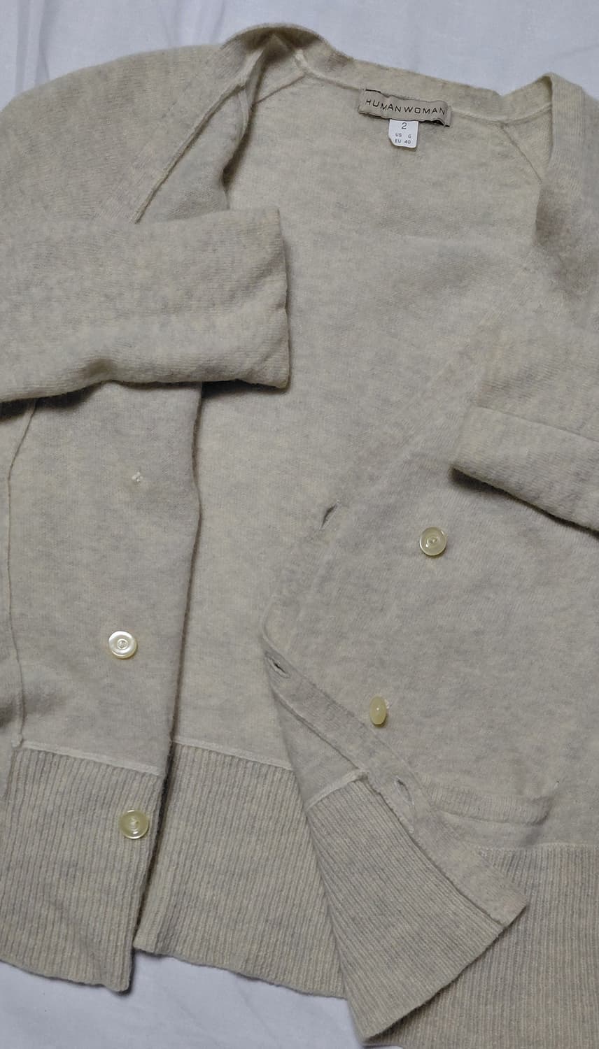 [HUMAN WOMAN] 정품 울 100% 더블 버튼 가디건 (사이즈 M 상품이미지5