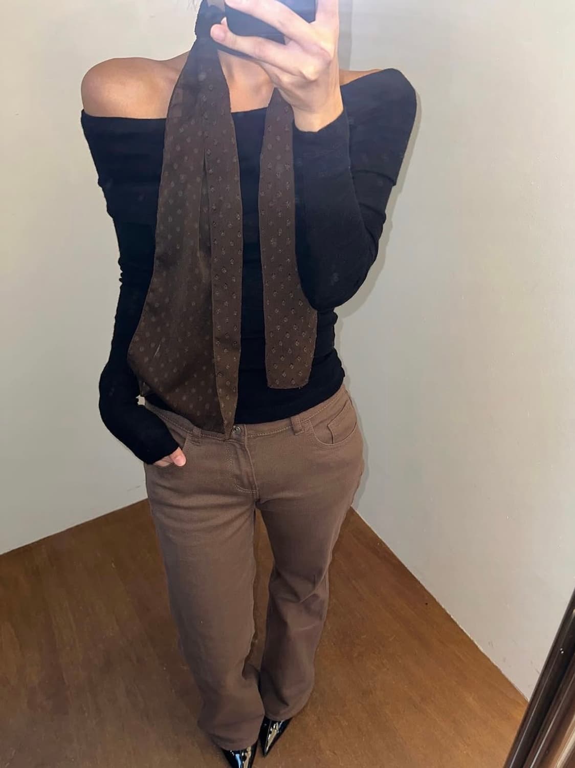 타틸 스카프 브라운 상품이미지3