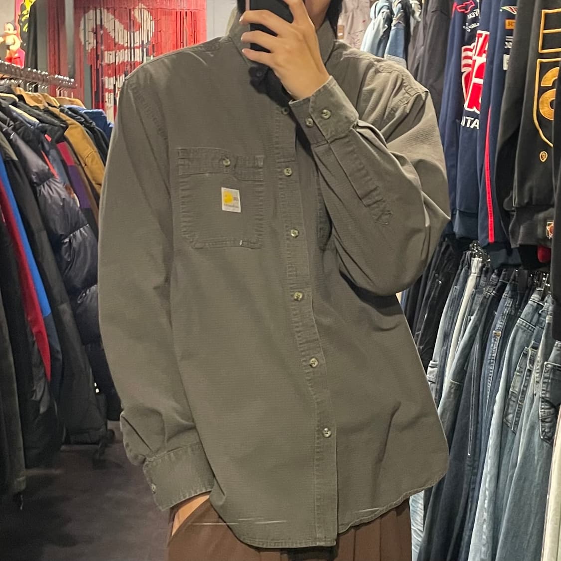 [IM] carhartt 칼하트 차콜 긴팔셔츠 상품이미지4