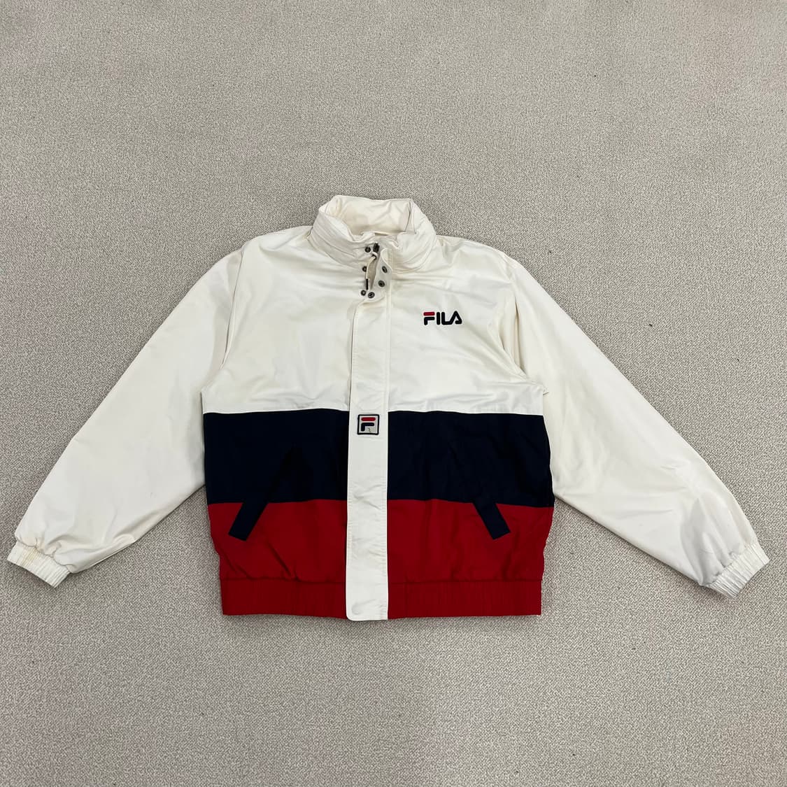 [XL] 휠라 배색 바람막이 윈트브레이커 집업 자켓 0112M1 상품이미지1