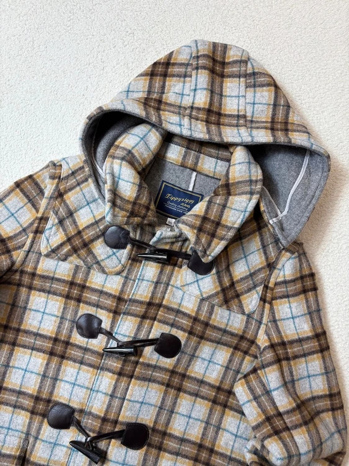 지피지기 00's 울 체크 더플 후디 코트 PN6828 상품이미지2