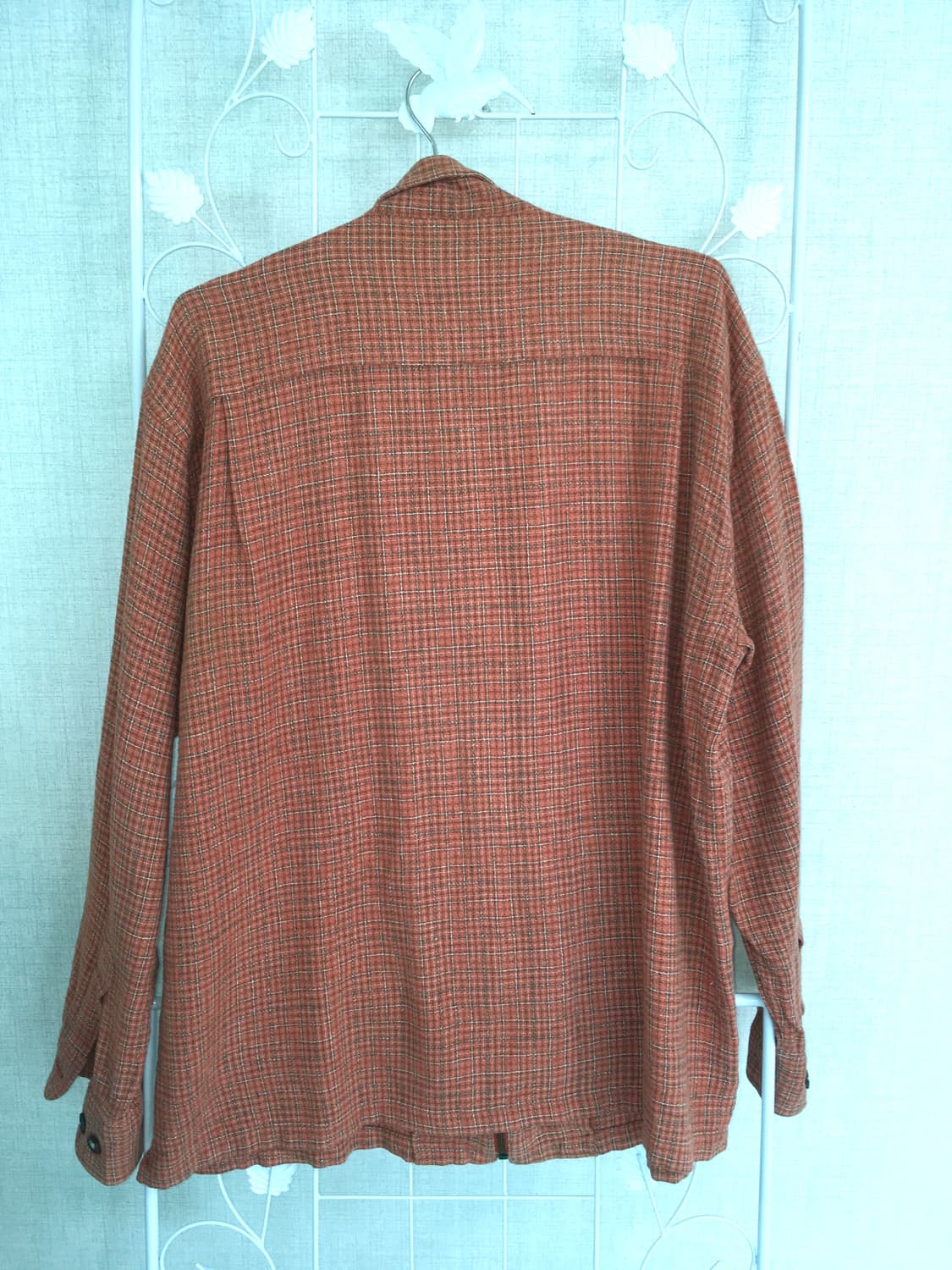 jpn vintage 유니섹스 오렌지 체크 집업 상품이미지2