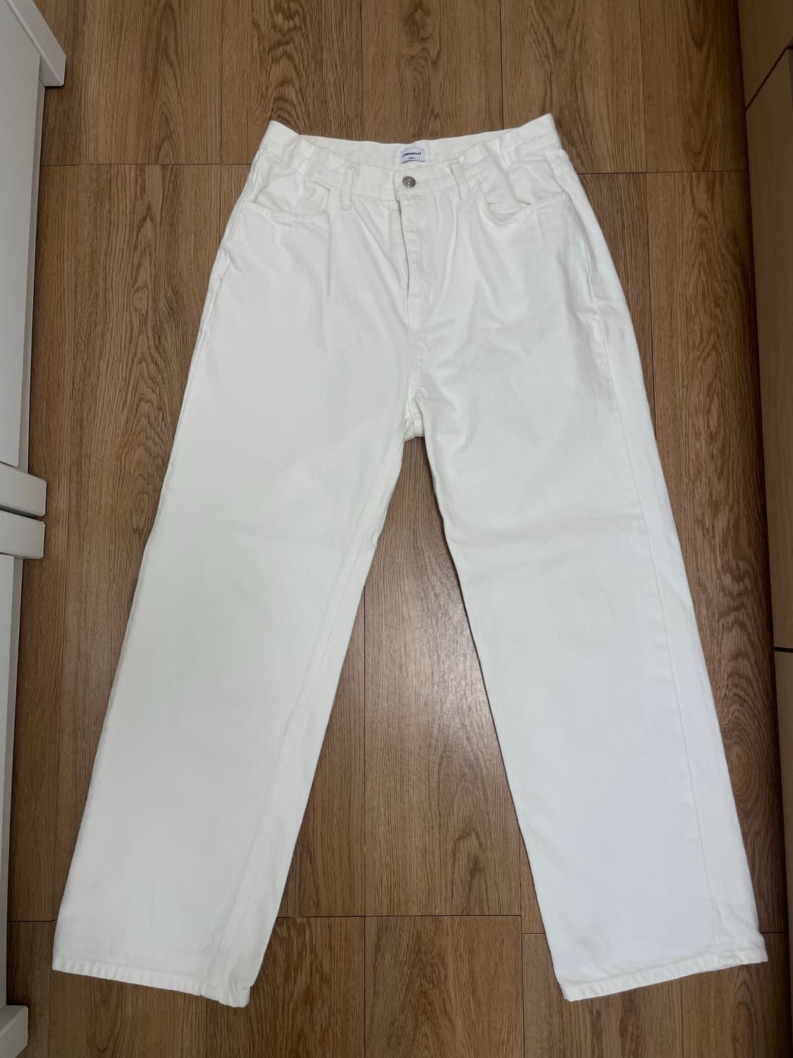 화이트 코튼 팬츠 상품이미지1