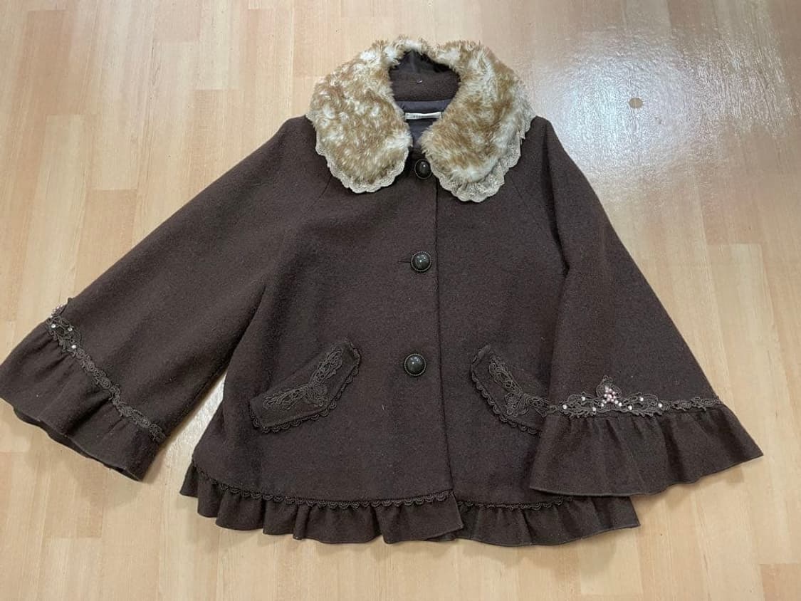 대장급 엑시즈팜 라떼갸루 초코 코트 케이프 상품이미지1