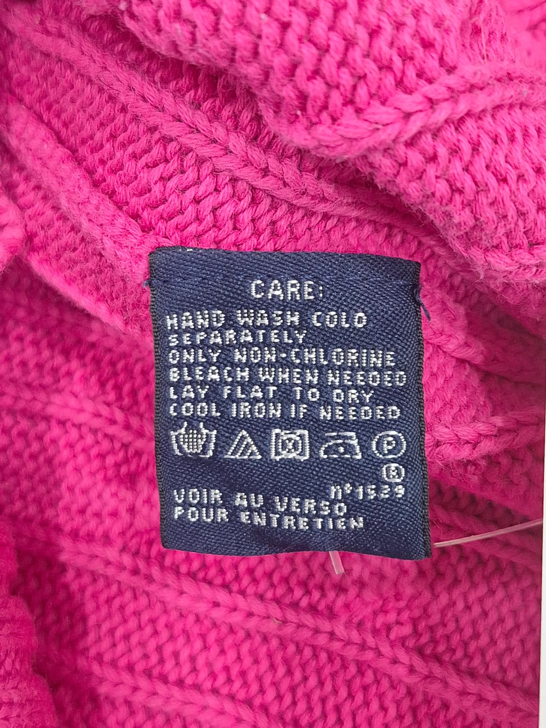 랄프로렌 스포츠 핫핑크 케이블 니트 스웨터 여성 M사이즈 상품이미지6