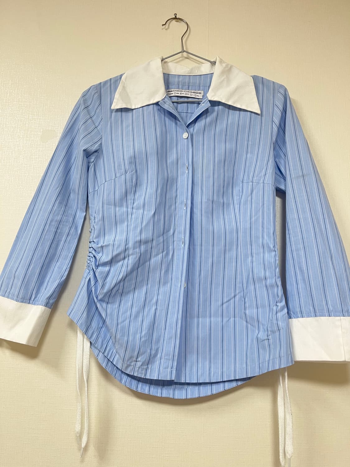 스컬프터 Shoelace Shirring Shirt Classic Blu 상품이미지4