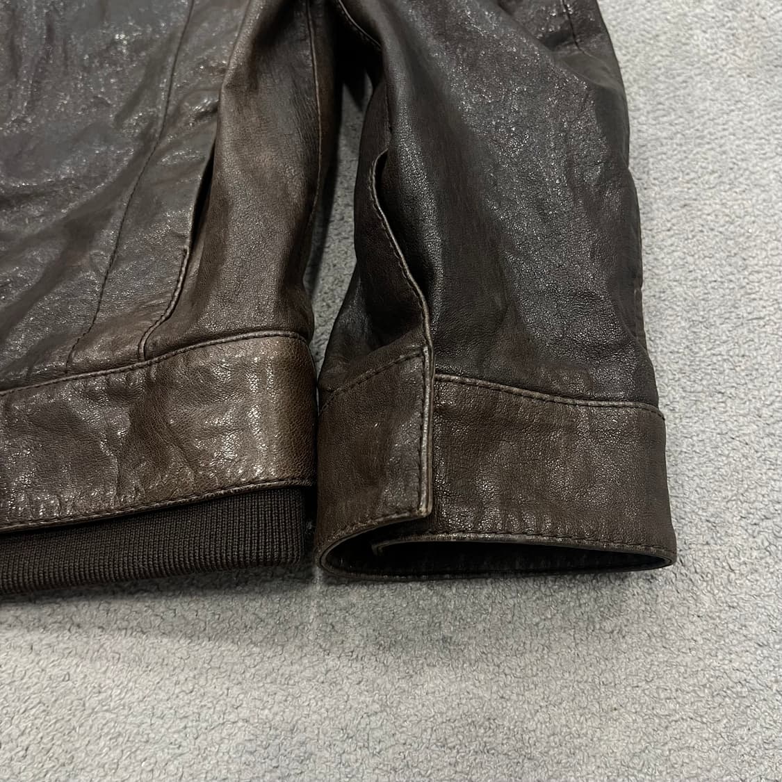 빈티지 양가죽 바이커 레더 블루종 자켓 상품이미지4