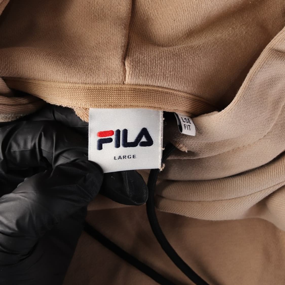 휠라 자수 빅로고 기모 후드티 베이지 L 상품이미지5