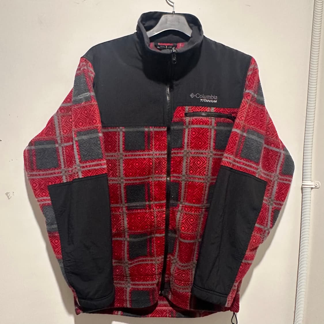 컬럼비아 레드 체크 플리스 상품이미지1