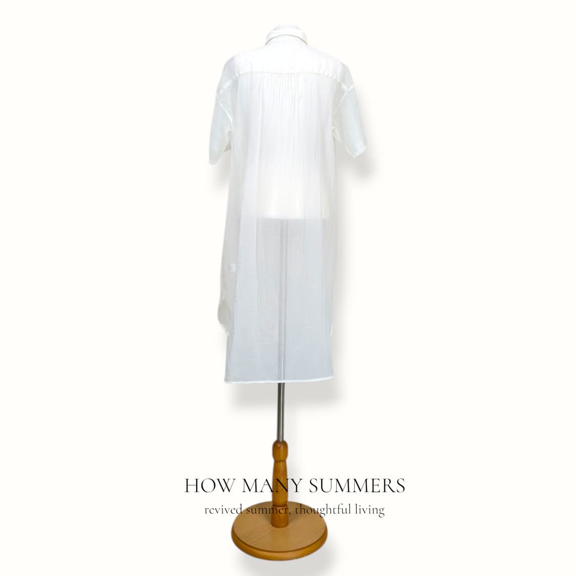 GU 시어 셔츠 미니 원피스 M 화이트 시스루 나일론 커버업 상품이미지3