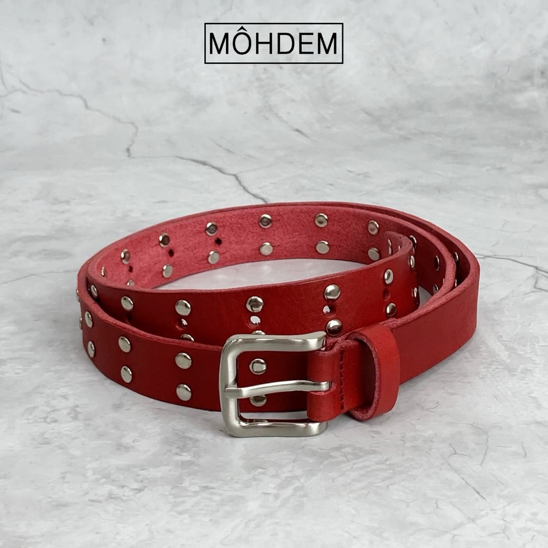 [Unisex] 두줄 스터드 이태리 가죽 벨트 상품이미지9