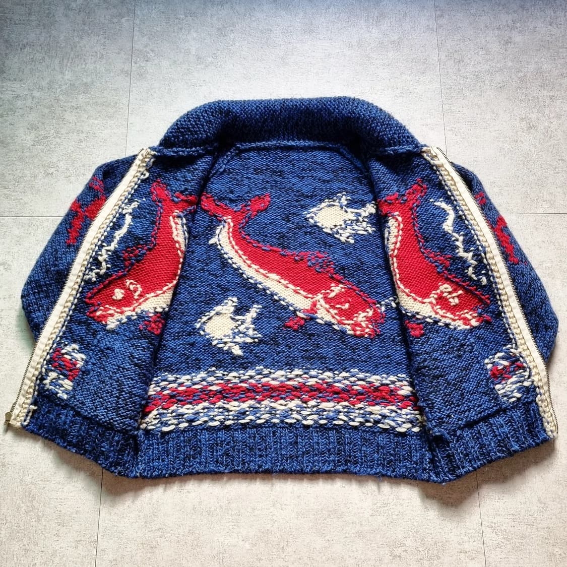 60s Cowichan Cardigan 'Salmon' L sz 상품이미지6
