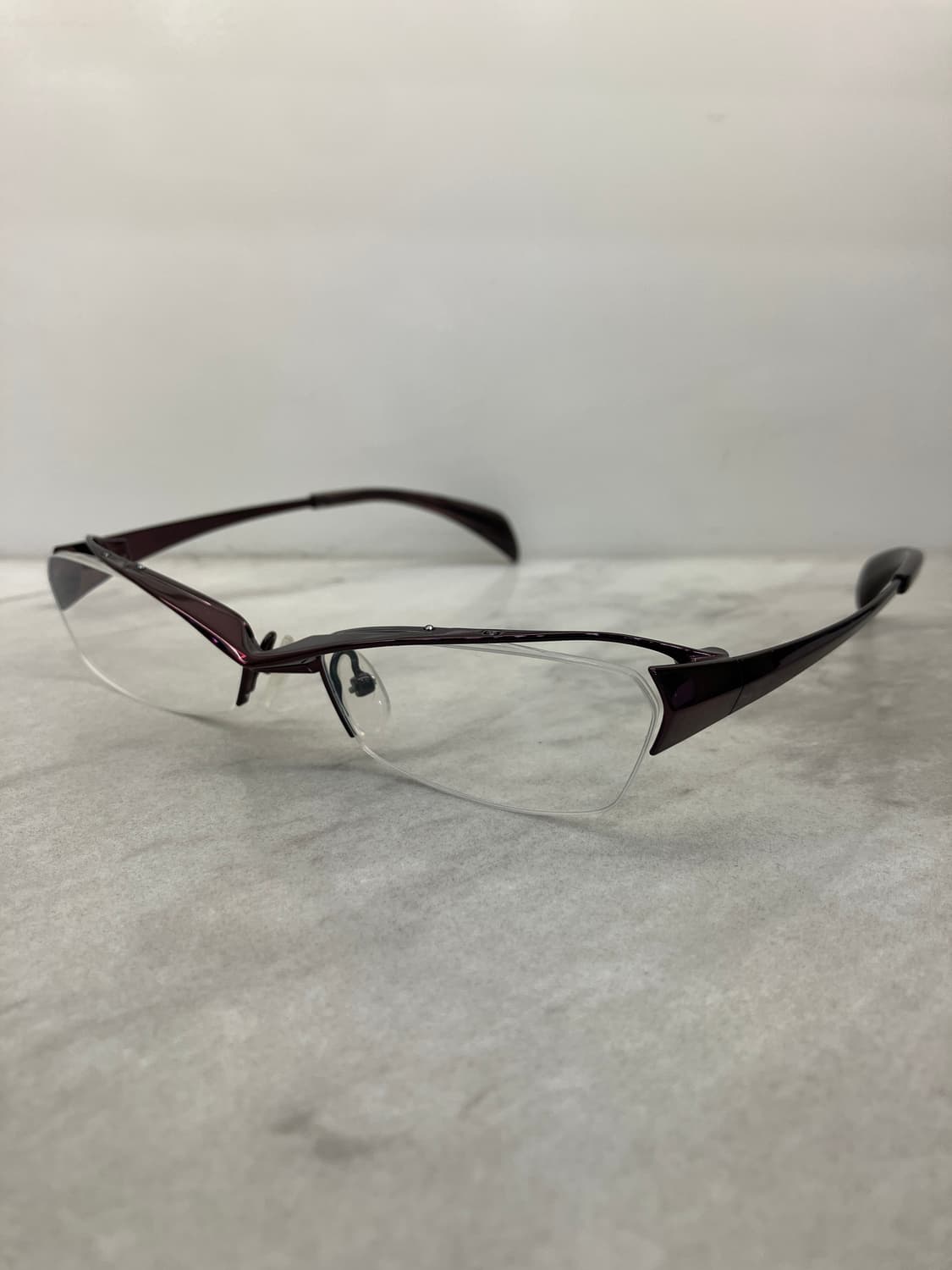 B50 자포니즘 JAPONISM 유광 와인 반무테 캣아이 메탈테 안경 상품이미지9