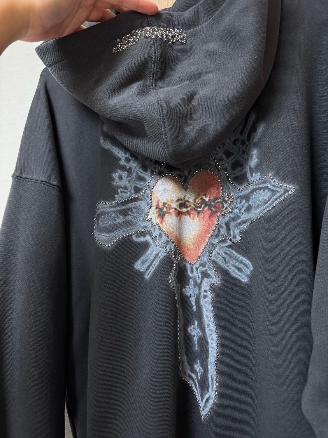 스컬프터 | 비즈 세인트 후드집업 후디 차콜 그레이 L 상품이미지6