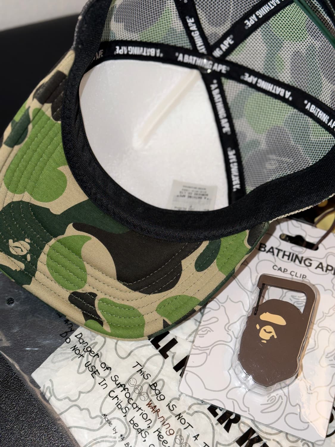 베이프 abc 카모 NYC 로고 메쉬 캡 그린 상품이미지2