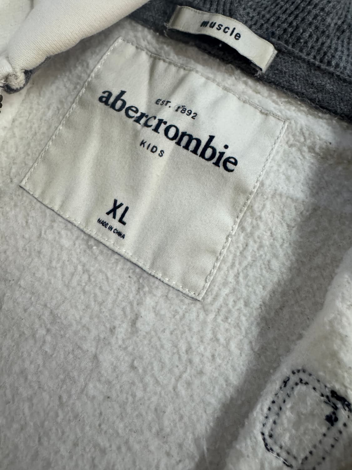 여성 아베크롬비 스펠 아웃 크림 기모 후드집업 S 상품이미지3