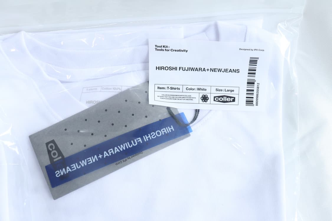 뉴진스 후지와라 히로시 꼴레 티셔츠 화이트 XL사이즈 상품이미지5