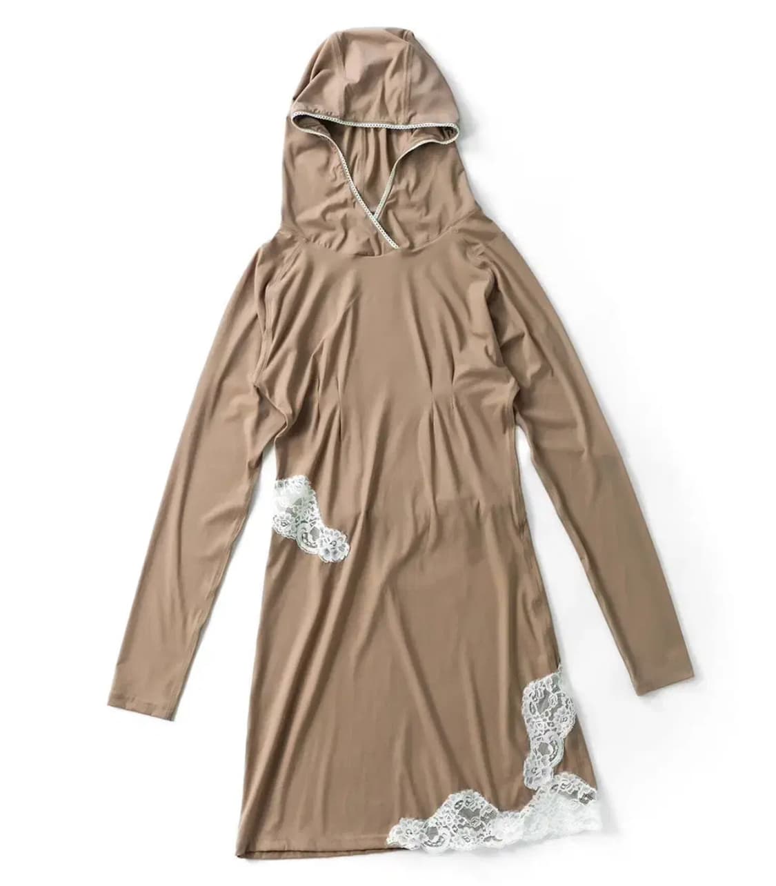 울리카 상투스 레이스 후드 원피스 누드 상품이미지1