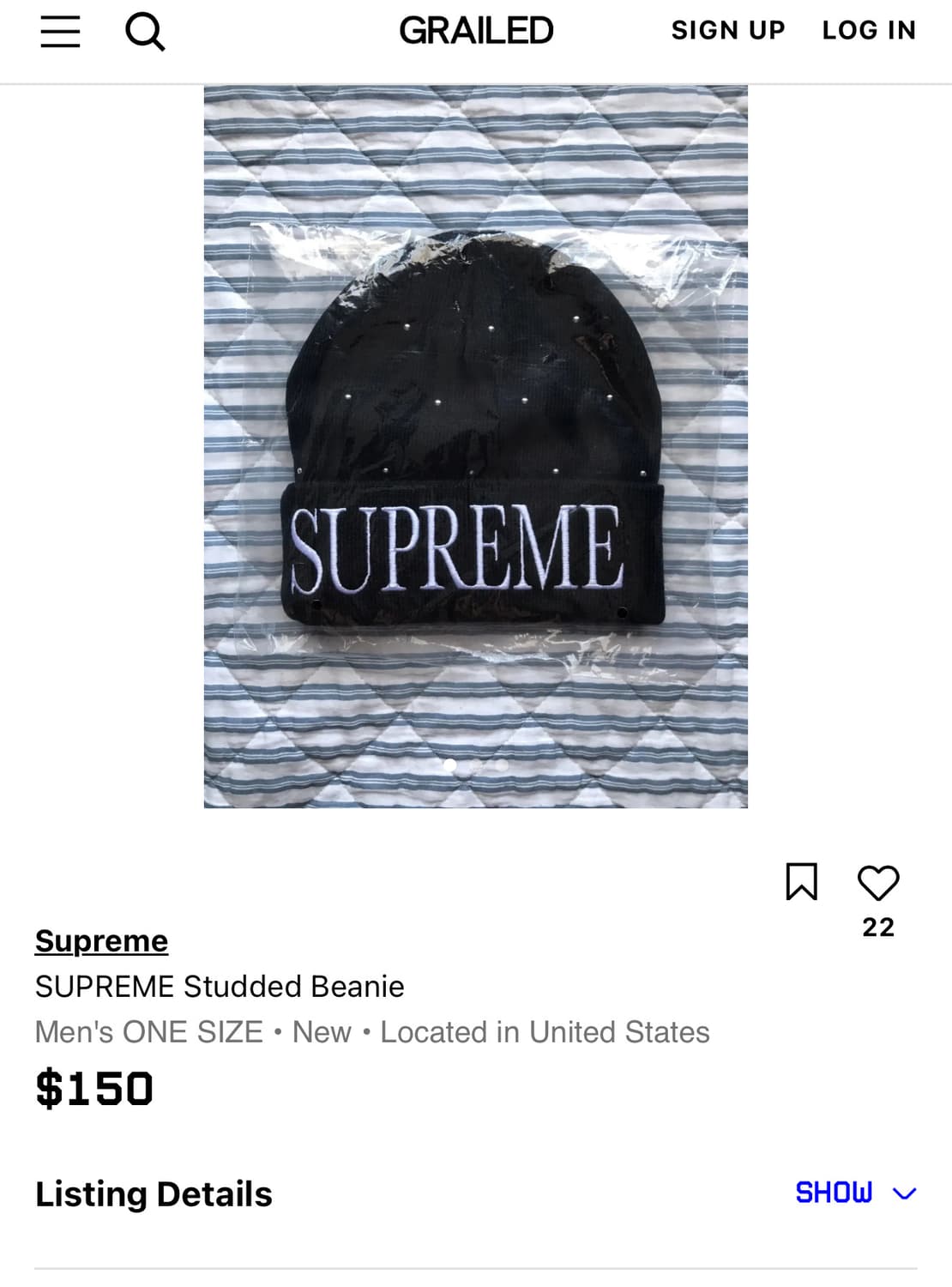 슈프림 스터드 비니 Supreme Studded Beanie 상품이미지4
