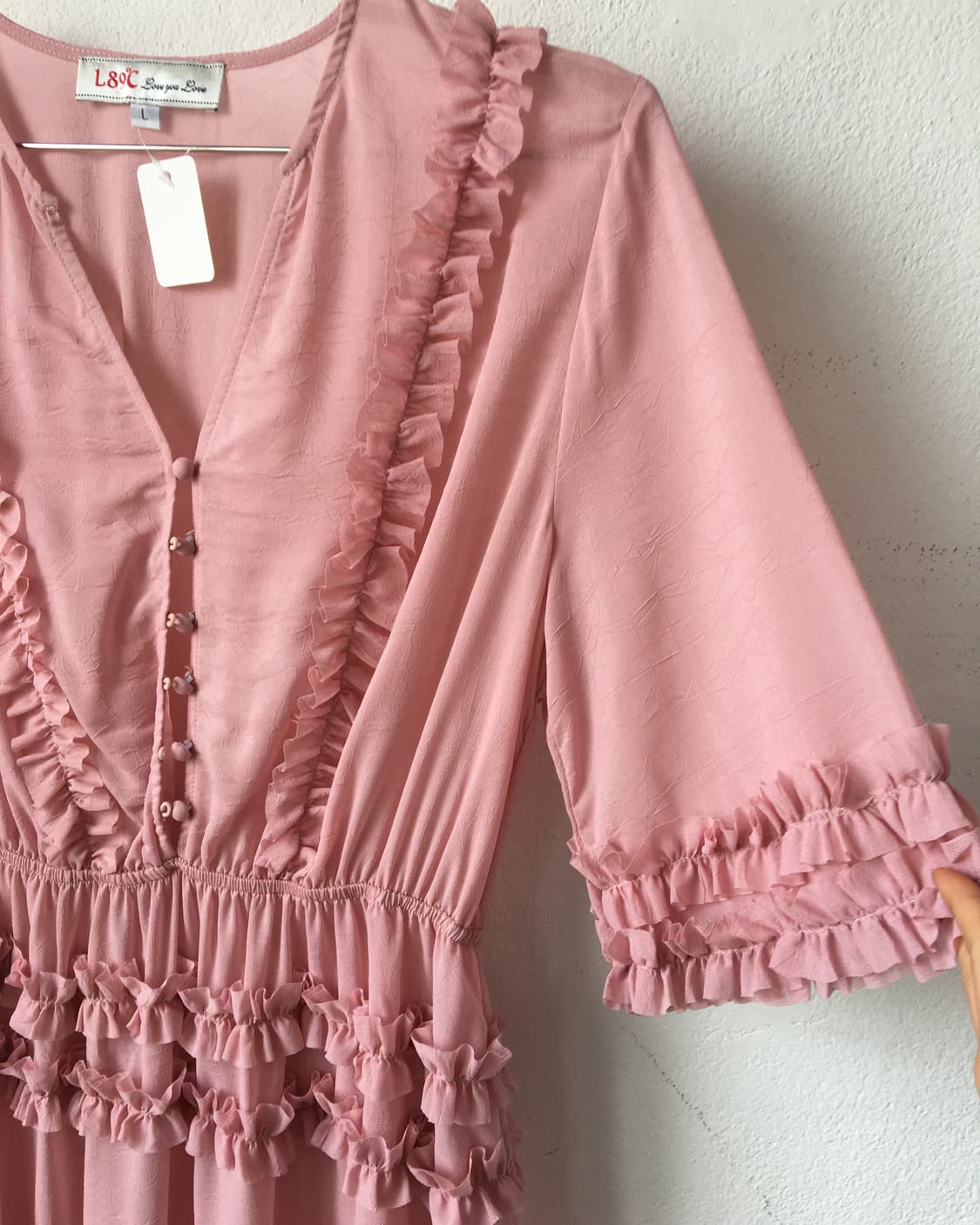 Frill layer point glossy onepiece 상품이미지4