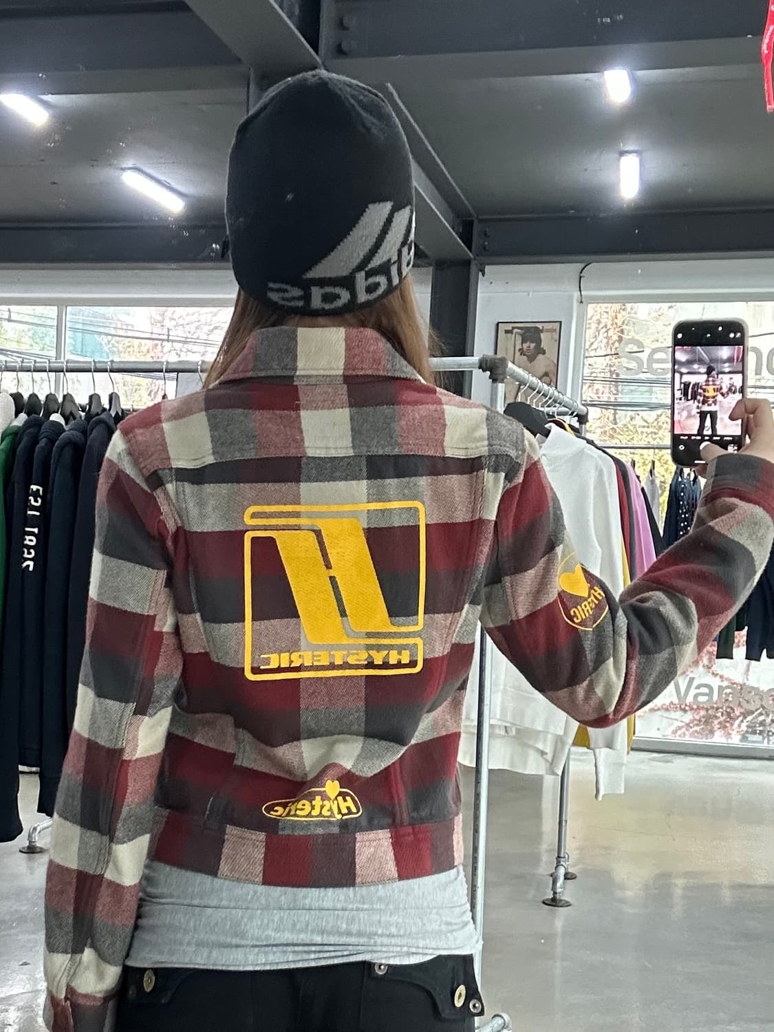 히스테릭글래머 Kinky Jeans 빅로고포켓 체크셔츠자켓 상품이미지2