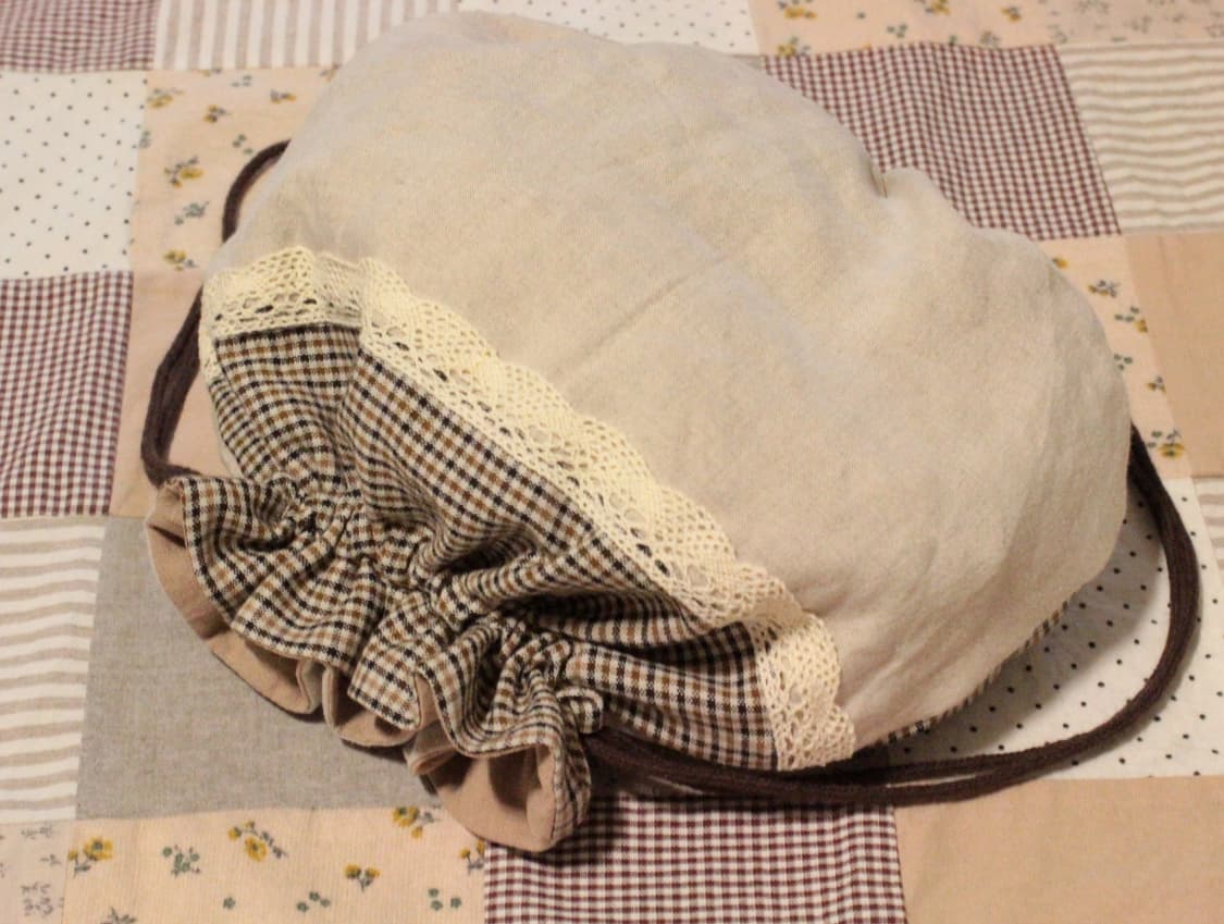 핸드메이드 빈티지 업사이클링 셔링 스트링 파우치 상품이미지6