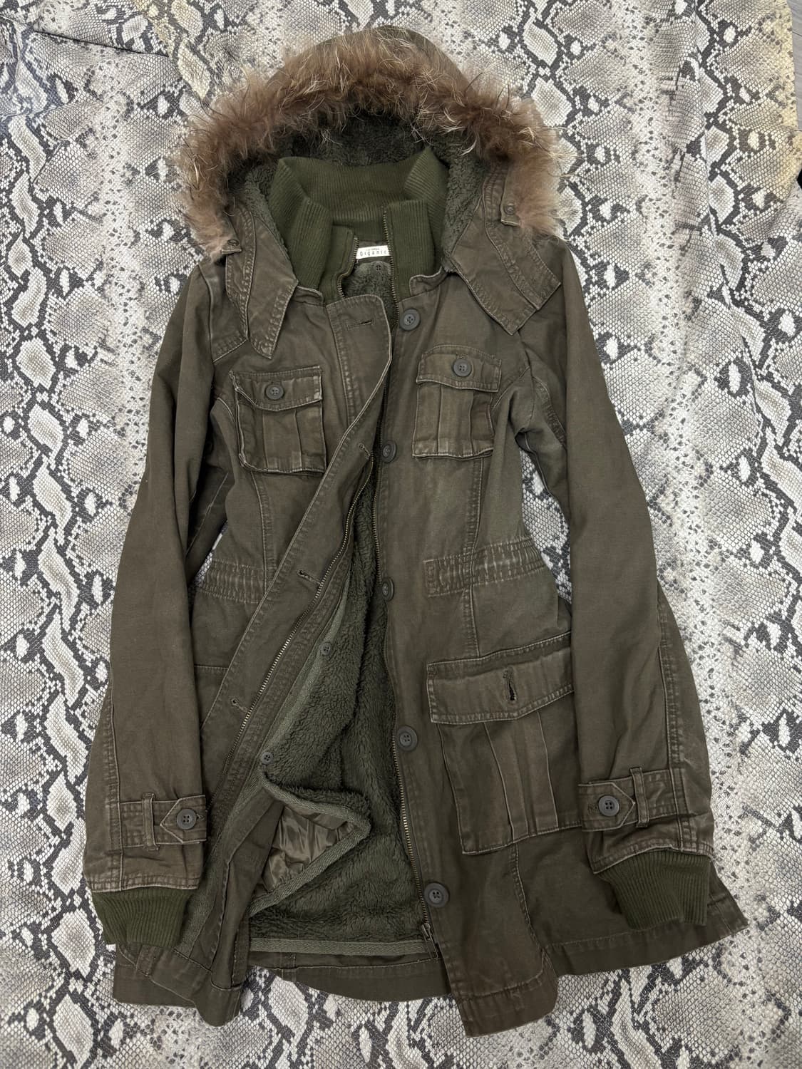 Y2K Grunge Mood Multi Pocket Khaki Parka 상품이미지1