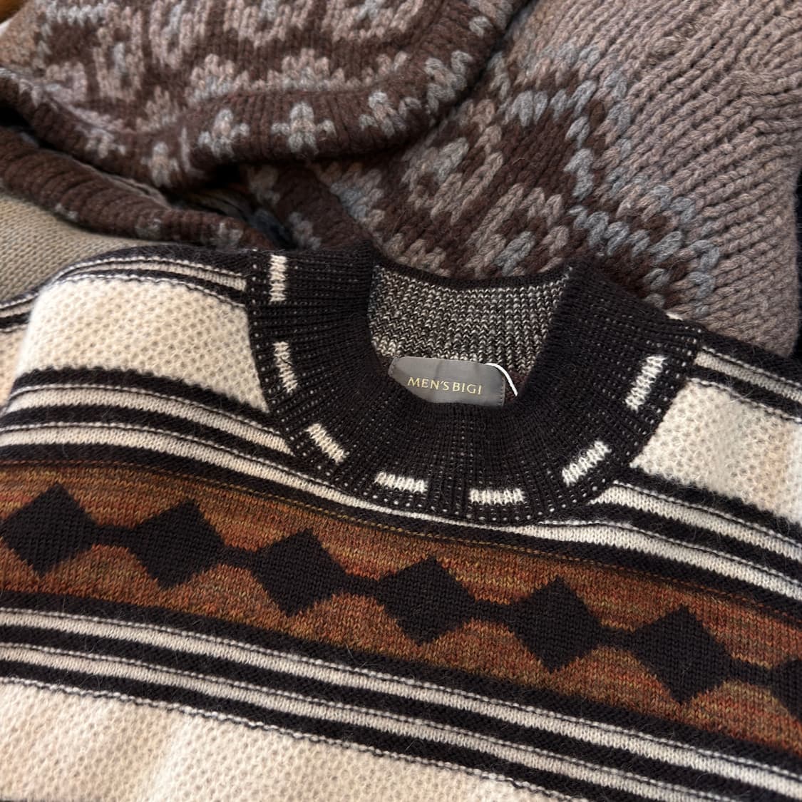 맨즈 비기 BY 타케오 키쿠치 에스닉 울 스웨터 상품이미지3