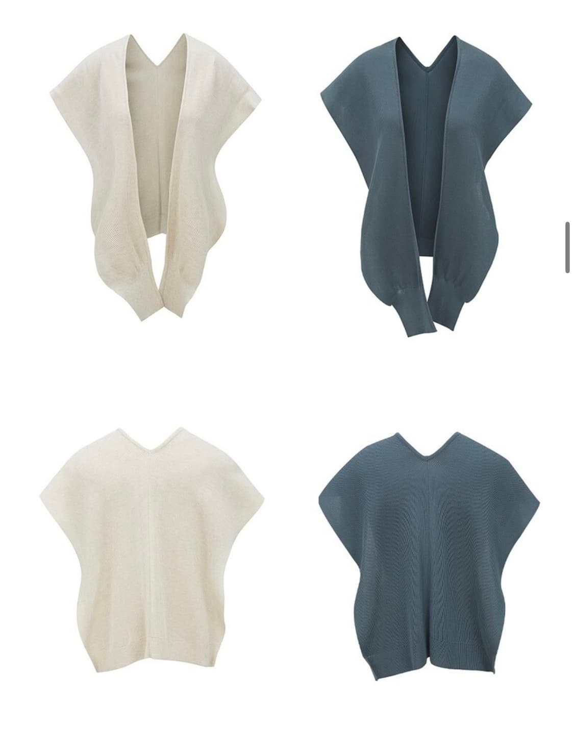 LE917) cotton blend knit top & muffler 상품이미지4