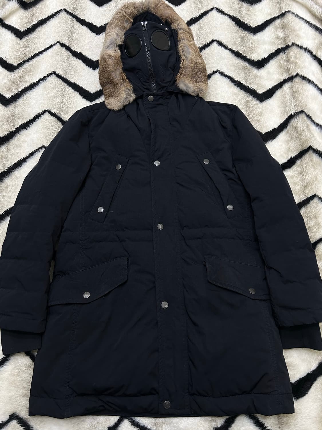 [L]C.P컴퍼니 11Fw 노르지 고글 덕다운 패딩/블랙 상품이미지3