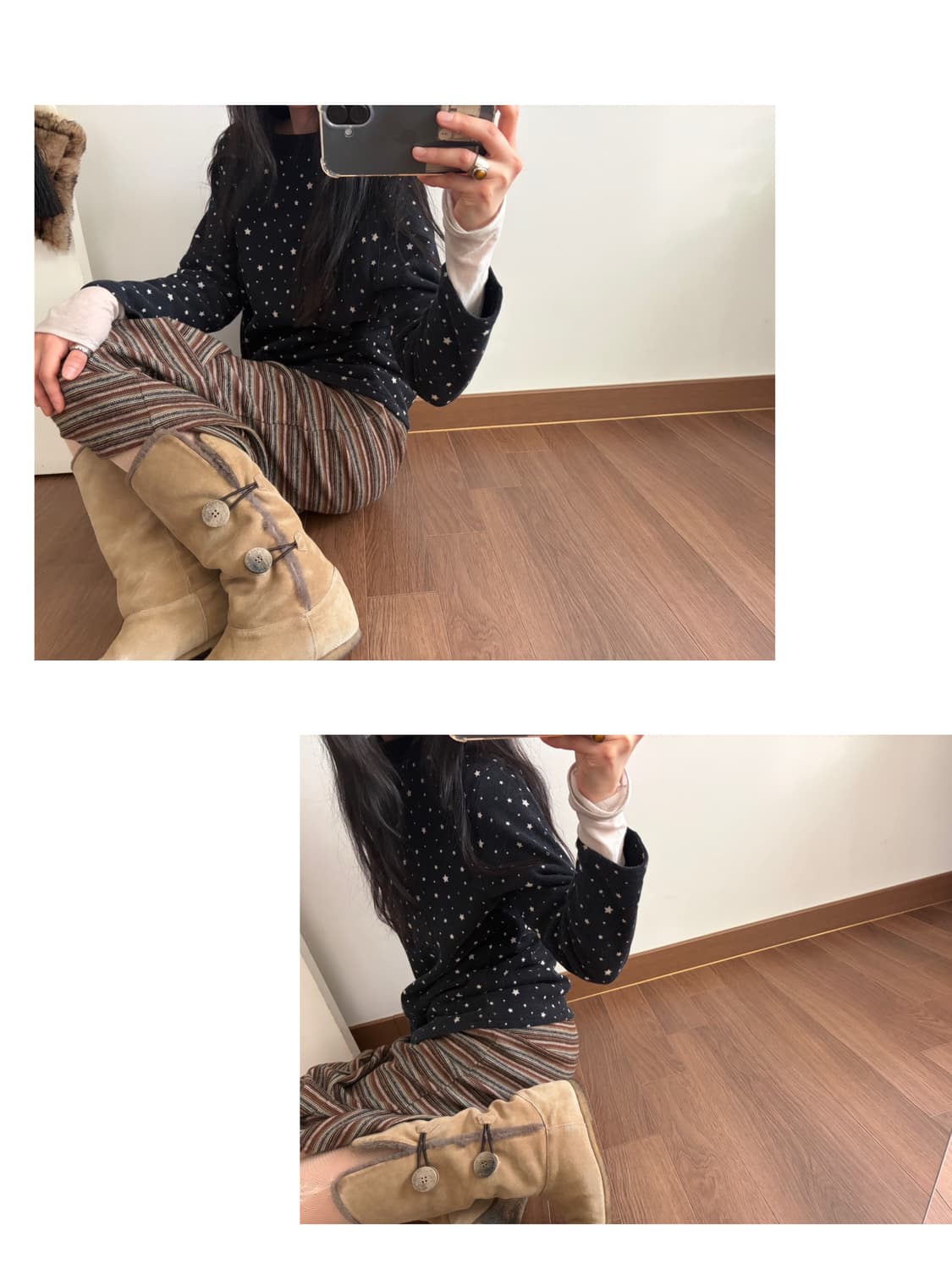 star patterned top 상품이미지2