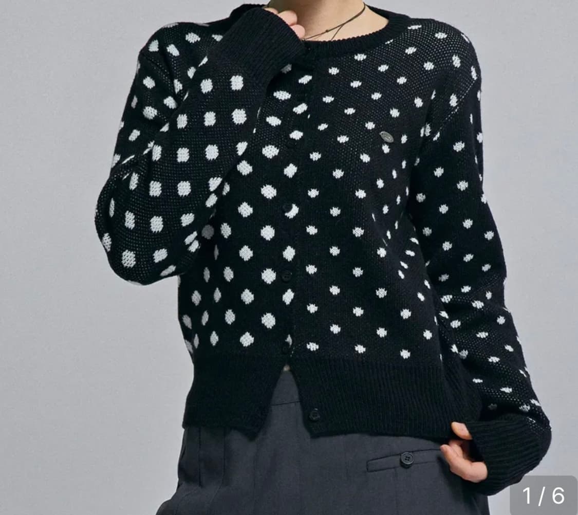 🩶반택시무배🖤어썸 스튜디오 니트 도트 가디건 무신사 구매 프리 상품이미지1